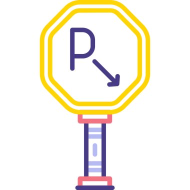 Yol tabelası. Web simgesi basit illüstrasyon