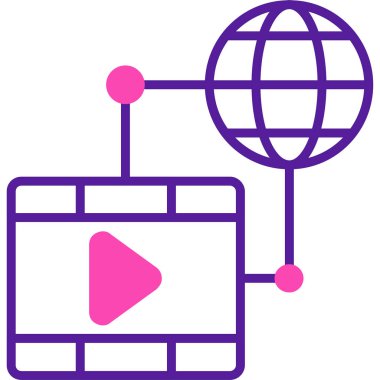 Bir video simgesinin vektör illüstrasyonu