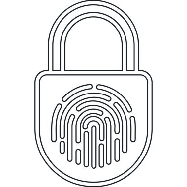 asma kilit güvenlik sistemi simgesi ana hat biçiminde