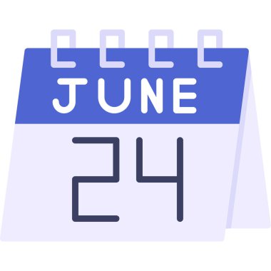 Haziran 2 düz tasarım takvim simgesi. Takvim tarihi, ay. Bir ay. Ayın modası için gün. Haziran takviminde takvim,