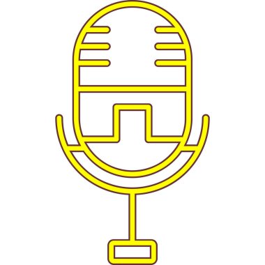 Mikrofon ikonu, basit bir çizim. kayıt kavramı