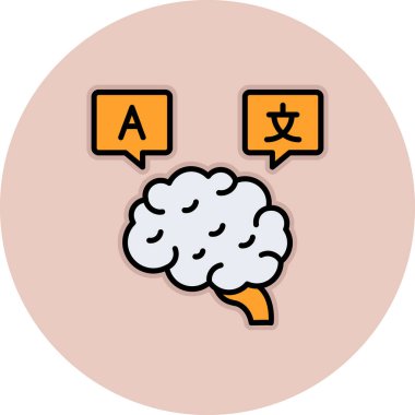 Beyin simgesinin vektör illüstrasyonu