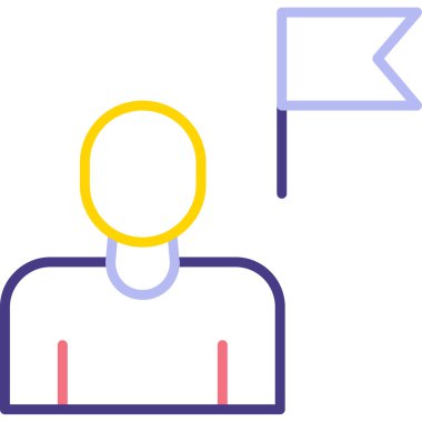 İnsanın bayrak simgesinin vektör illüstrasyonu