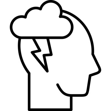 Beyin. Web simgesi basit illüstrasyon