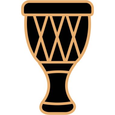 Altın davul enstrümanı izole edilmiş simge