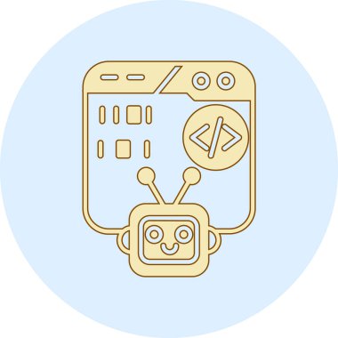 Devre kartı simgesine sahip robot