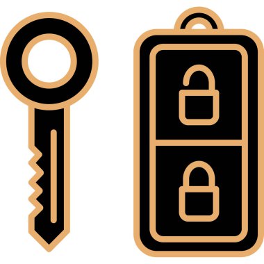 Kilit ve anahtar simgesinin vektör çizimi. kilit ve güvenlik stok vektör illüstrasyonunun koleksiyonu.