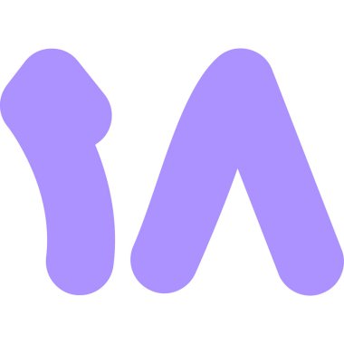 Mor harfin vektör çizimi bir simge