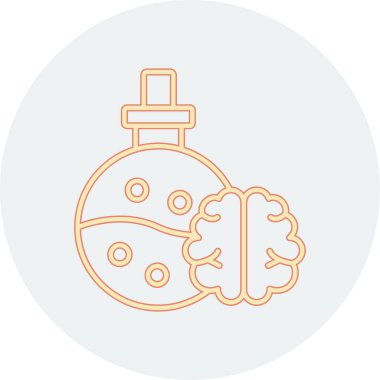 Beyin simgesi, vektör illüstrasyonu