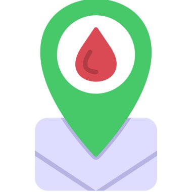 map pin location icon in filled outline style