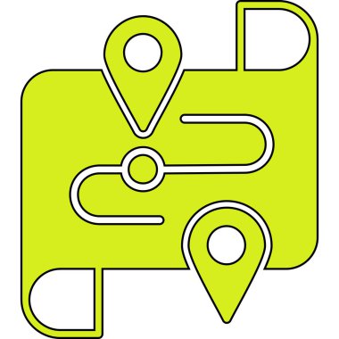 GPS ikonlu harita işaretleyici. Web için GPS haritası vektör simgesinin özeti