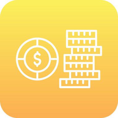 Dolar sikkeleri simgesi soyut arkaplanda izole