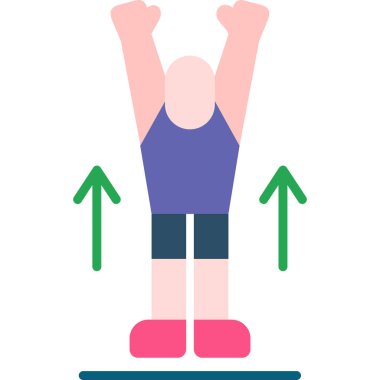 düz simge tasarımı yukarı koşan adamın