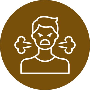 Kafası çaprazlanmış kızgın bir adam. vektör illüstrasyonu