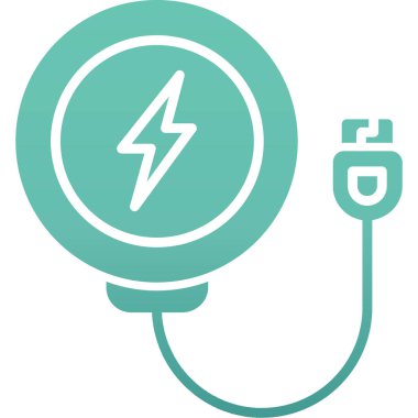 Güç kablosu. Web simgesi basit illüstrasyon