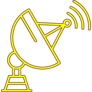 Uydu çanağı vektör satırı simgesi