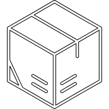 Kutu ve paket simgesinin vektör illüstrasyonu. Web için kutu ve paket hisse senedi sembolü.