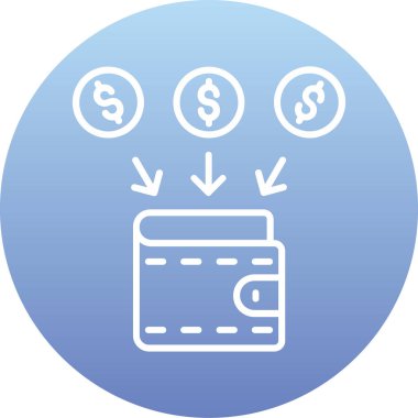 Dolar. Web simgesi basit illüstrasyon