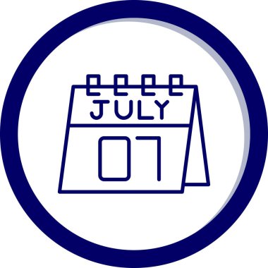 Bir günlük takvim simgesinde 8 Temmuz tarihi