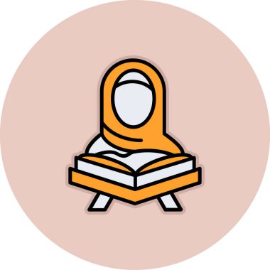 Müslüman kadın simgesi, vektör illüstrasyonu