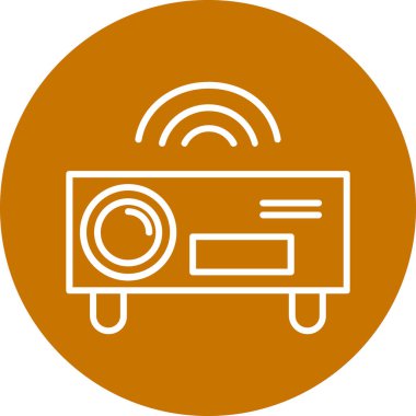 Benzersiz Radyo Vektör Satırı Simgesi