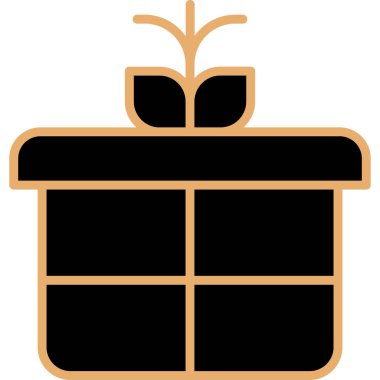 gift box with bow, vector illustration.