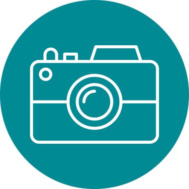 Kamera simgesi. Web tasarımı için fotoğraf vektörü simgesinin basit çizimi