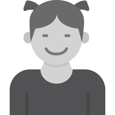 kız ikon vektör illüstrasyonu