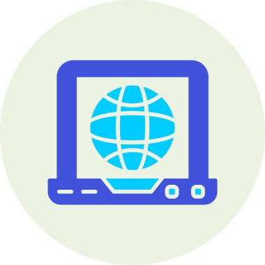 - İnternet. Web simgesi basit illüstrasyon