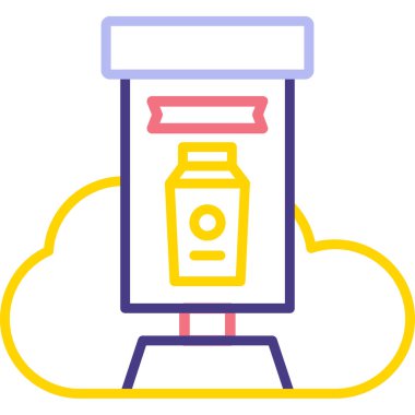 bulut depolama modern simgesi, vektör illüstrasyonu