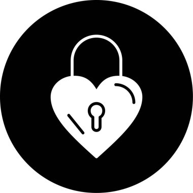 kalp kilidi ikon vektör illüstrasyonu