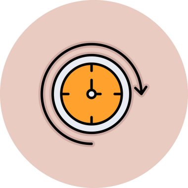 Modern saat simgesinin vektör illüstrasyonu