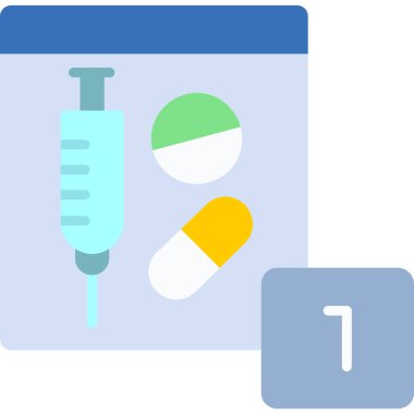 ilaç düz simgesi, vektör, illüstrasyon