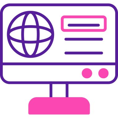 Tarayıcı. Web simgesi basit illüstrasyon