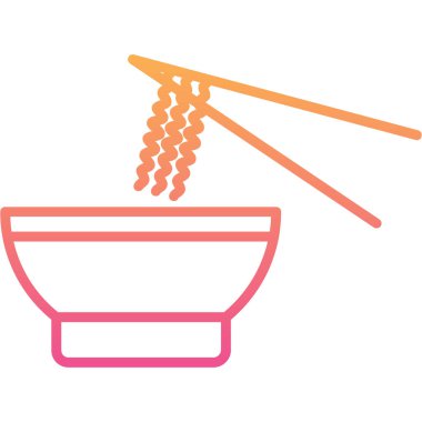 Beyaz arkaplanda pirinç eriştesi vektör illüstrasyonu