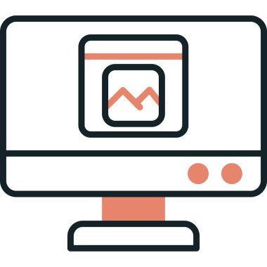 Monitör. Web simgesi basit illüstrasyon