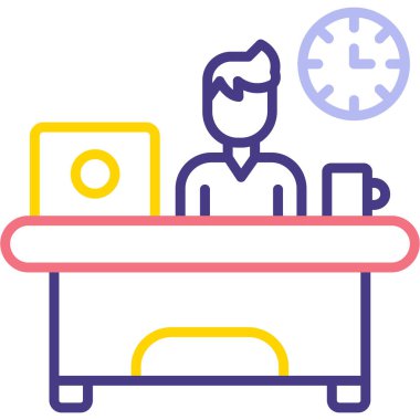 Otel resepsiyon ikonu vektör illüstrasyonu