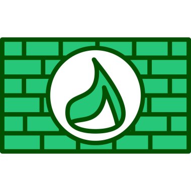 vektör yeşil duvar ve çit simgesi