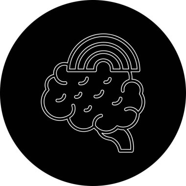 Moda tarzı izole edilmiş arkaplanda bulut beyni simgesi