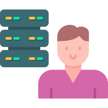 Sunucu. Web simgesi basit illüstrasyon