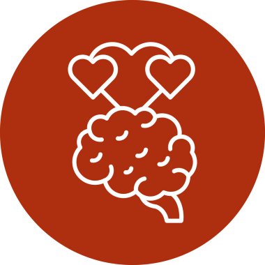 Beyin. Web simgesi basit illüstrasyon