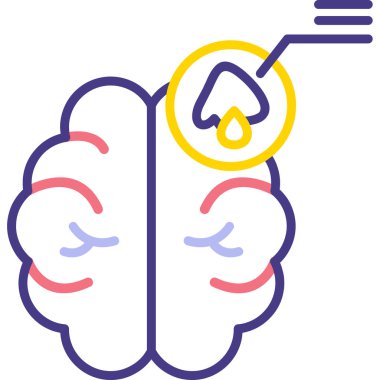 Beyin. Web simgesi basit illüstrasyon