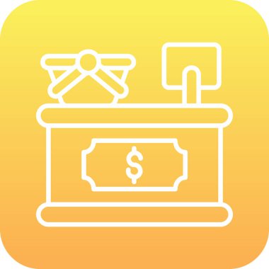 Dolar işareti simgesi olan kutu, vektör illüstrasyon tasarımı