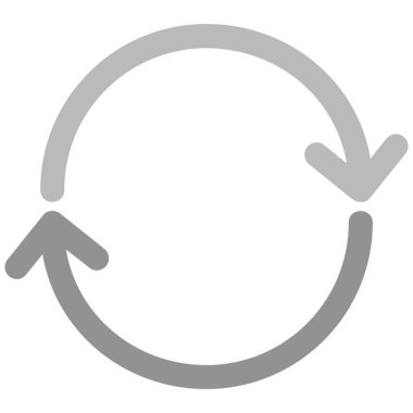 cw vektör simgesini döndür. biçim düz simge sembolü, yuvarlak açılar, beyaz arkaplan.