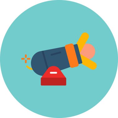 Yangın söndürücü düz simgesi