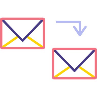 Beyaz arkaplanda 4 posta simgesi kümesi