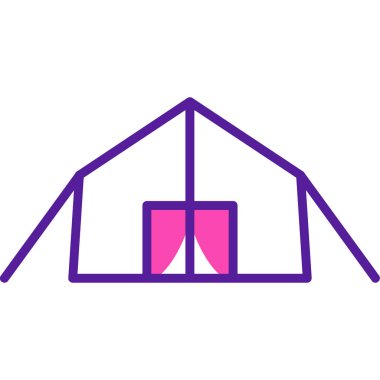 Çadır. Web simgesi basit illüstrasyon