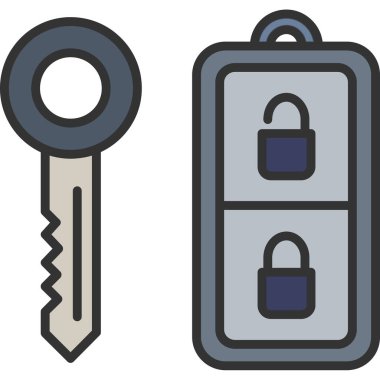 anahtar güvenlik kilidi simgesi tam taslak biçimi