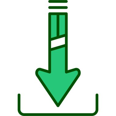 ok aşağı simge vektör illüstrasyonu