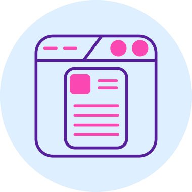 Tarayıcı. Web simgesi basit illüstrasyon